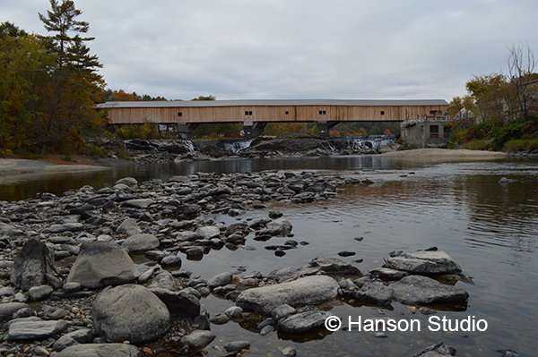 Bath, NH - Bath Bridge - Side from River - Fall